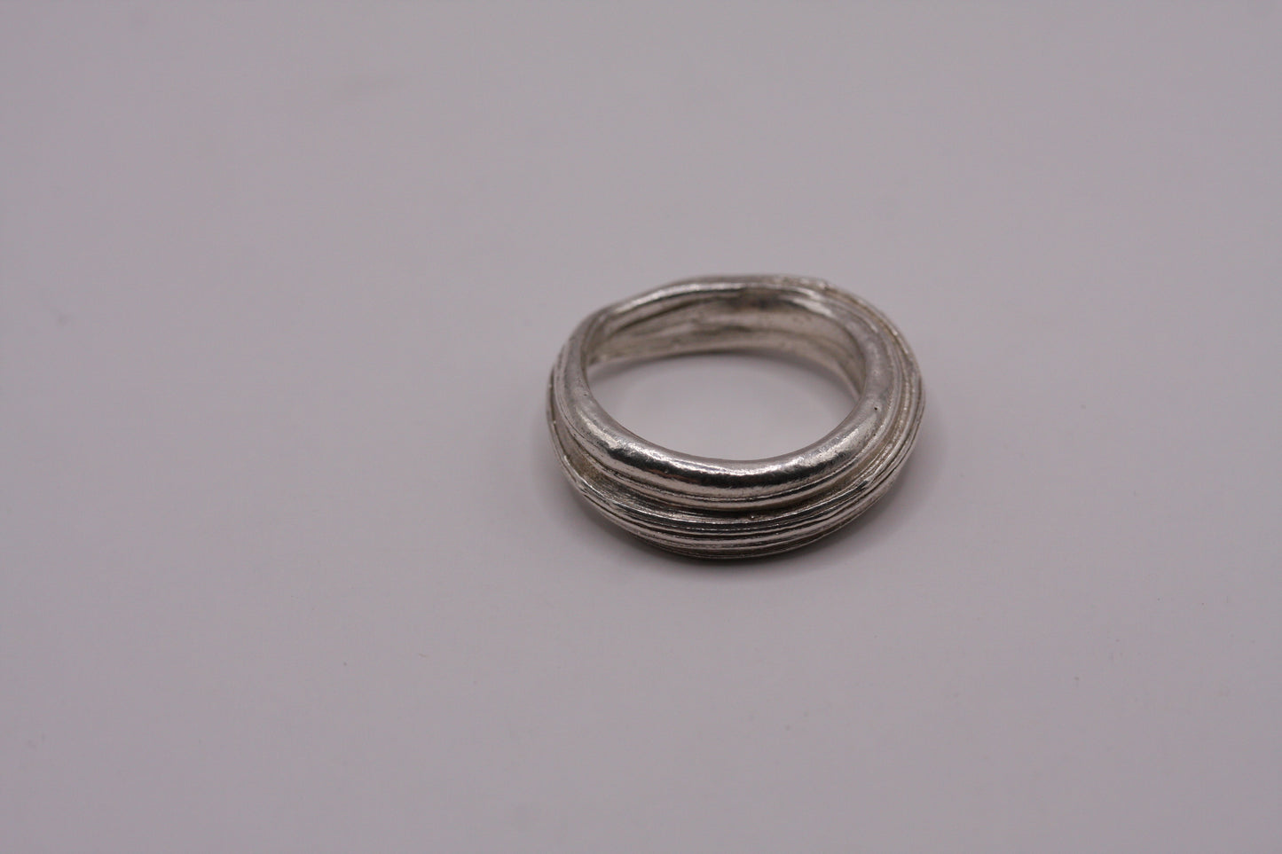 Sterling Silver Mitsuro Hikime Ring Size is half way between M & N