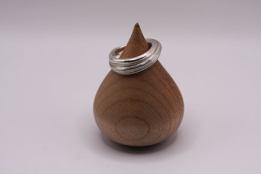 Sterling Silver Mitsuro Hikime Ring Size is half way between M & N