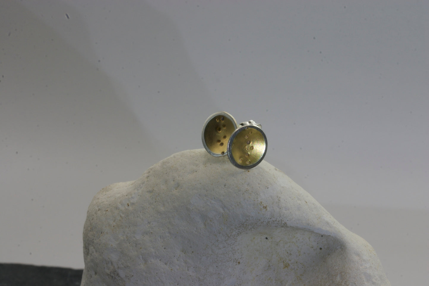 Galaxy Stud Earrings Sterling Silver with Gold Plated Detail